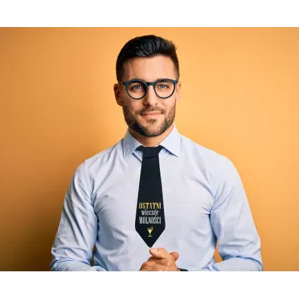 Krawat Ostatni Wieczór Wolności , czarno złoty Krawat Ostatni Wieczór Wolności , czarno złoty