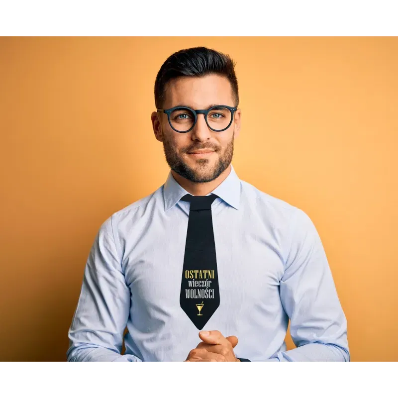 Krawat Ostatni Wieczór Wolności , czarno złoty Krawat Ostatni Wieczór Wolności , czarno złoty
