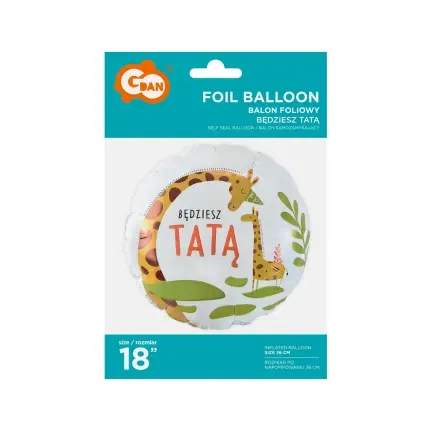 Balon foliowy Będziesz Tatą, 46cm Balon foliowy Będziesz Tatą, 46cm