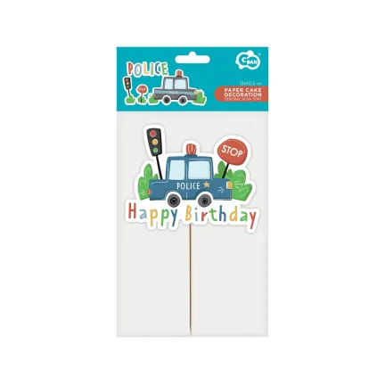 Dekoracja papierowa na tort Policja Dekoracja papierowa na tort Policja