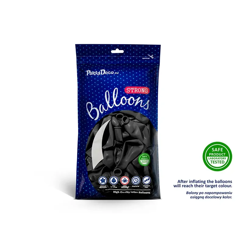 Balony Strong 30cm, Metallic Black, 100szt. Balony Strong 30cm, Metallic Black, 100szt.