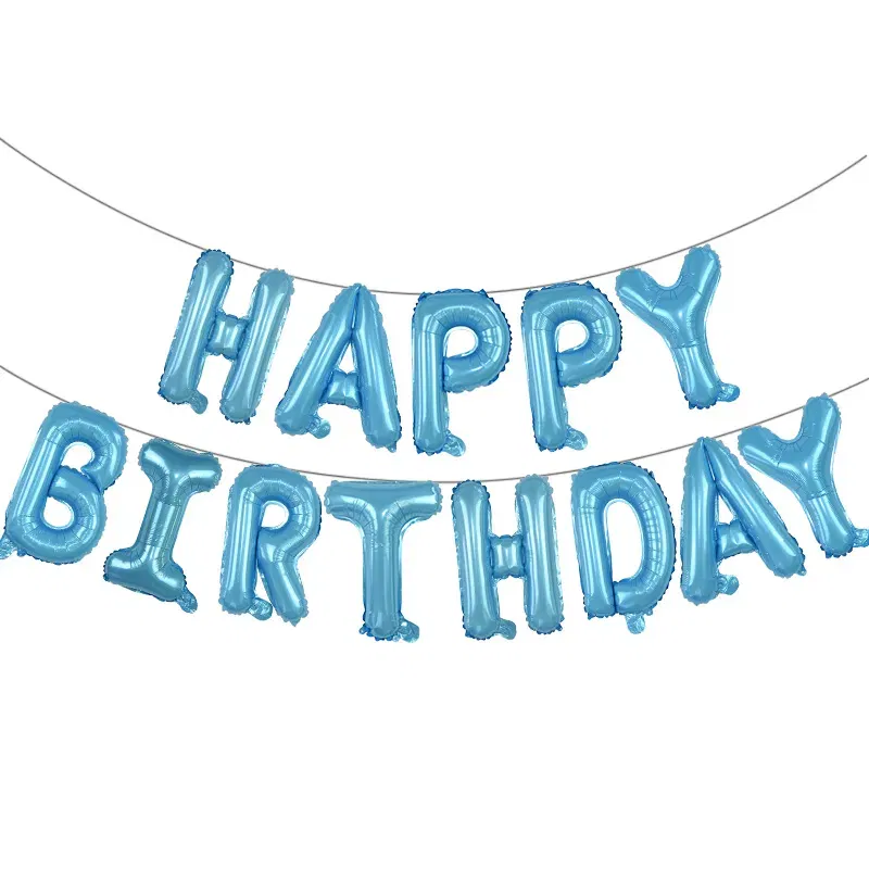 Zestaw balonów napis HAPPY BIRTHDAY błękitny 40cm Zestaw balonów napis HAPPY BIRTHDAY błękitny 40cm