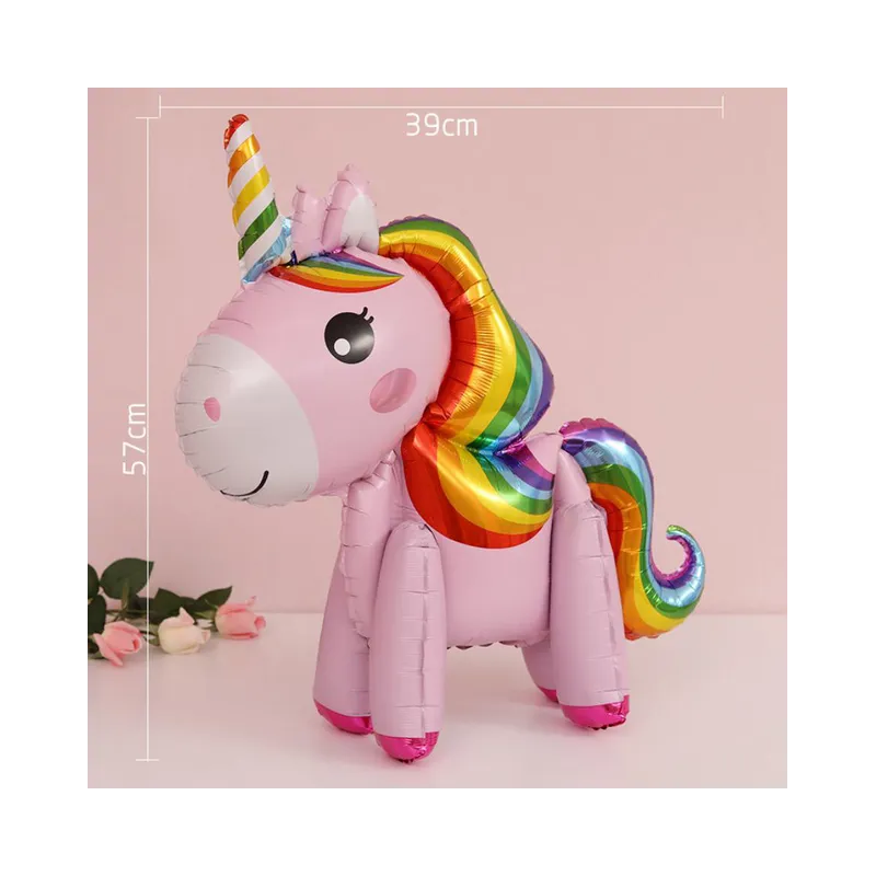 Balon Foliowy RÓŻOWY JEDNOROŻEC 3D 55x50cm