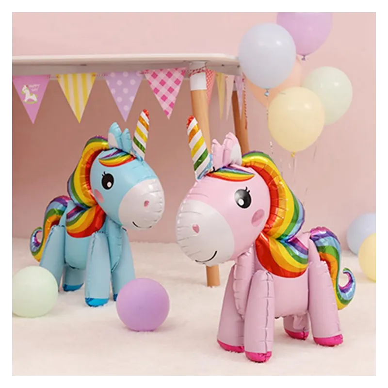 Balon Foliowy RÓŻOWY JEDNOROŻEC 3D 55x50cm