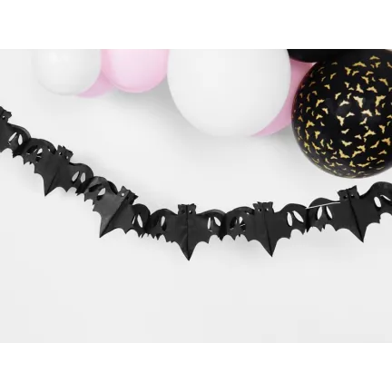 Girlanda bibułowa Nietoperze, czarny, 4m Girlanda bibułowa Nietoperze, czarny, 4m