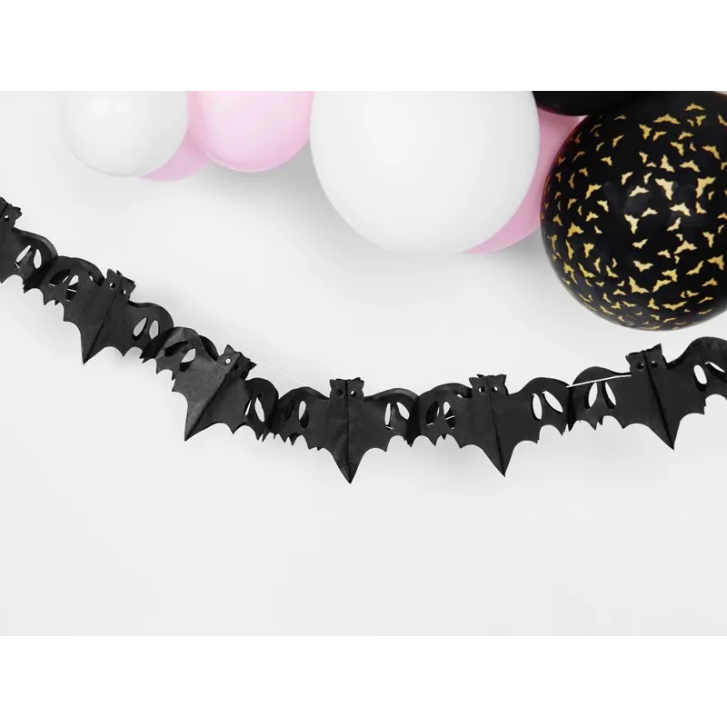 Girlanda bibułowa Nietoperze, czarny, 4m Girlanda bibułowa Nietoperze, czarny, 4m