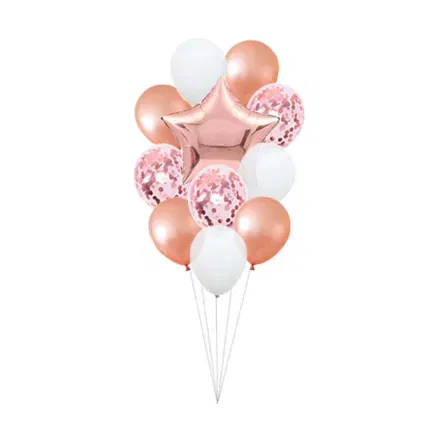Zestaw Balonów ROCZEK rose gold Cyfra 1 Zestaw Balonów ROCZEK rose gold Cyfra 1