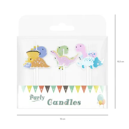 Świeczki urodzinowe dinozaury 6szt.