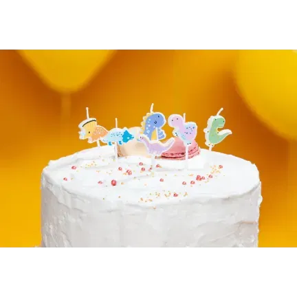 Świeczki urodzinowe dinozaury 6szt.