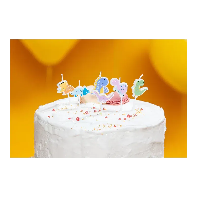 Świeczki urodzinowe dinozaury 6szt.