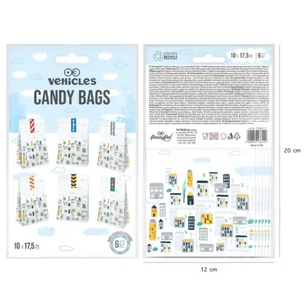 Torebki na cukierki Auta 6szt. zestaw