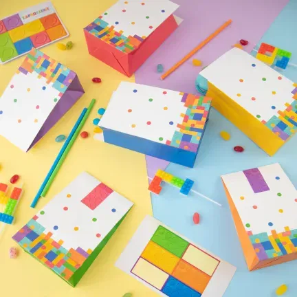 Torebki na cukierki Klocki 6szt. zestaw