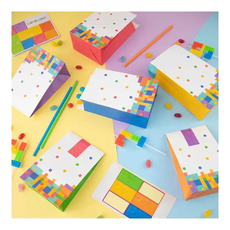 Torebki na cukierki Klocki 6szt. zestaw