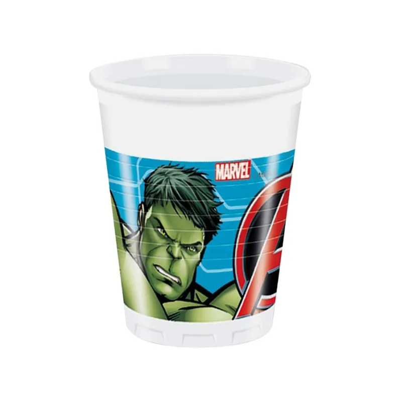 Kubeczki plastikowe urodzinowe Avengers 200ml 8szt. 8