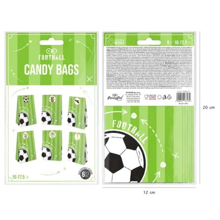 Torebki na cukierki Football 6szt. Torebki na cukierki Football 6szt.