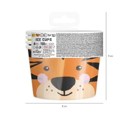 Kubek do lodów Zwierzątka 4szt.