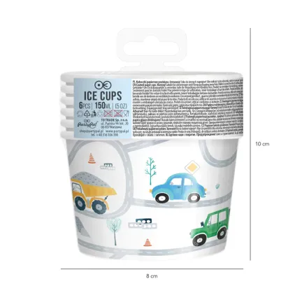 Kubek do lodów Auta 6szt. Kubek do lodów Auta 6szt.