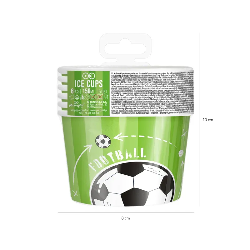 Kubek do lodów Football 6szt.  Kubek do lodów Football 6szt.