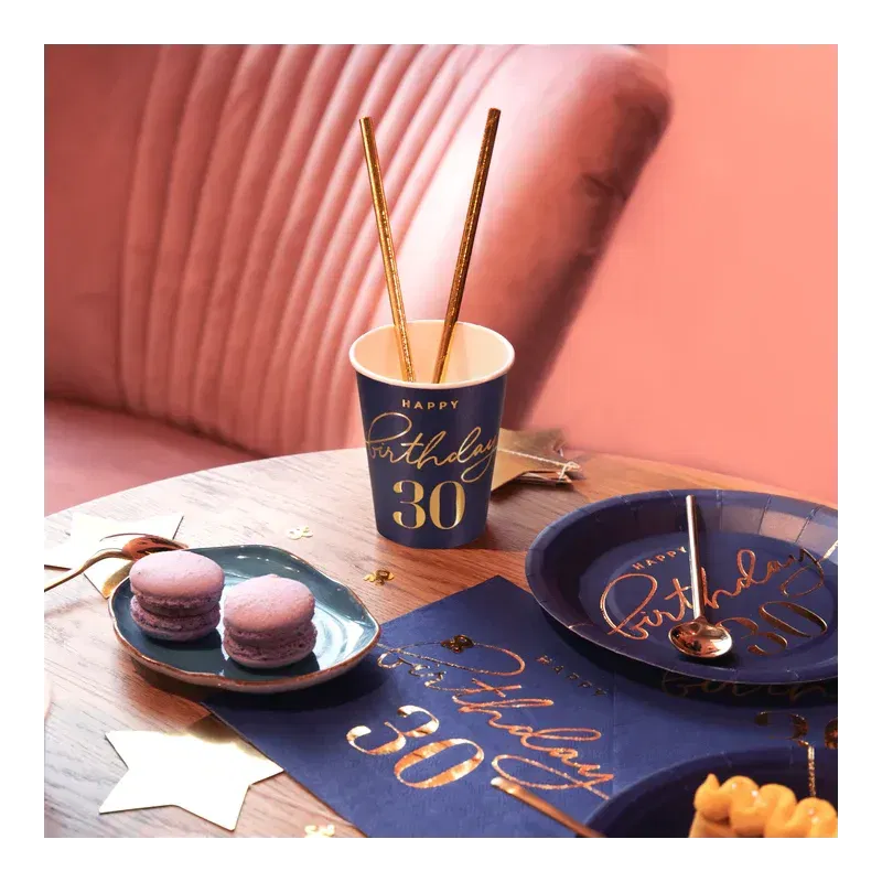 Kubek Happy Birthday 30 granatowy 220ml 6szt. Kubek Happy Birthday 30 granatowy 220ml 6szt.