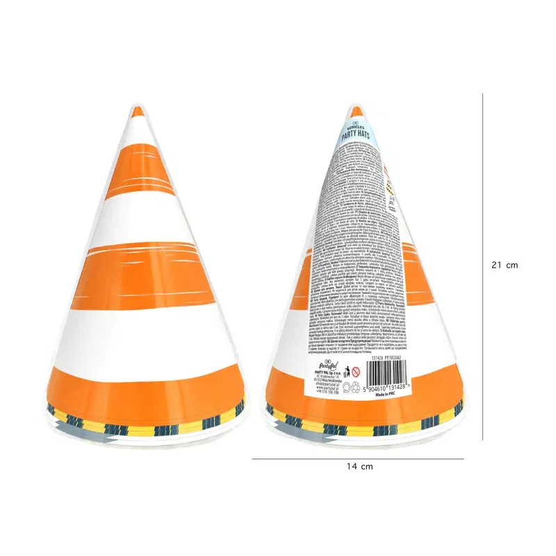 Czapeczki imprezowe Auta 10x16cm 6szt. Czapeczki imprezowe Auta 10x16cm 6szt.