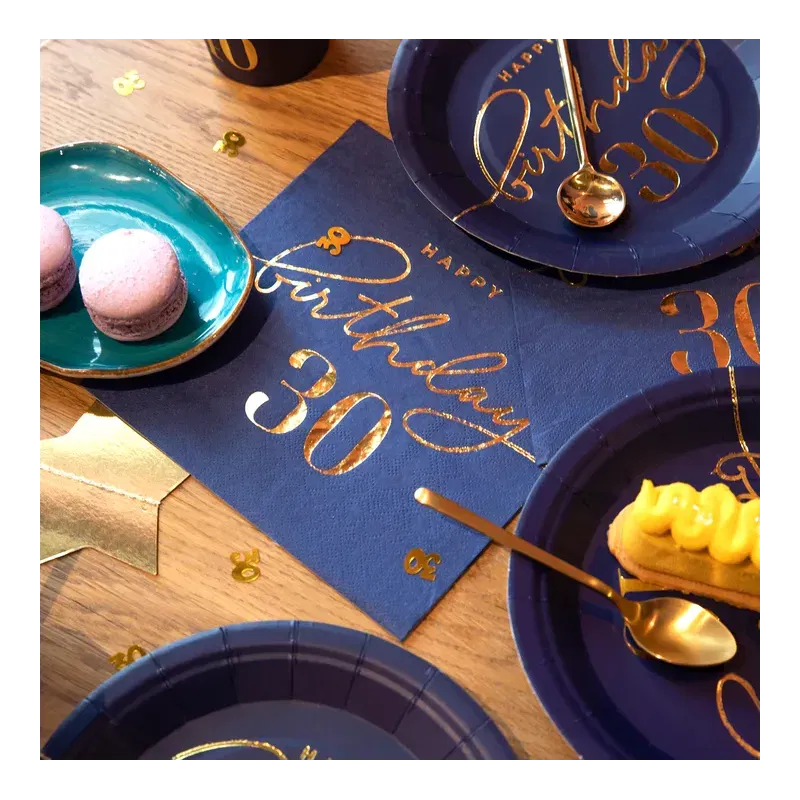 Serwetki Happy Birthday 30 granatowe 10szt. Serwetki Happy Birthday 30 granatowe 10szt.