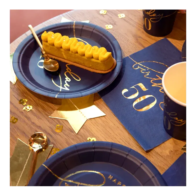 Serwetki Happy Birthday 50 granatowe 10szt.