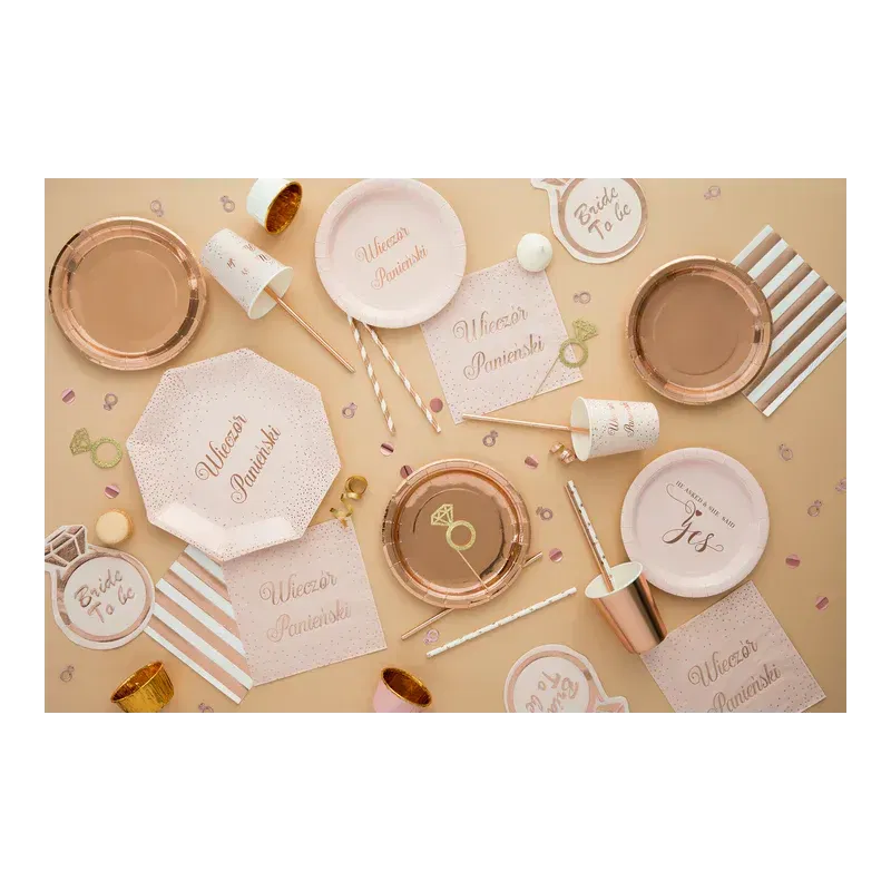 Talerzyki papierowe rose gold 7cali 6szt. Talerzyki papierowe rose gold 7cali 6szt.