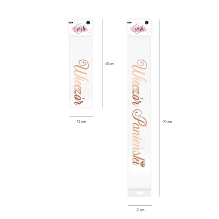 Szarfa Wieczór Panieński biały-różowe złoto 160cm