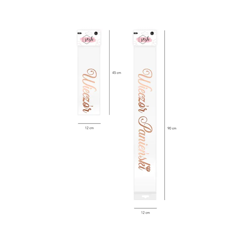 Szarfa Wieczór Panieński biały-różowe złoto 160cm