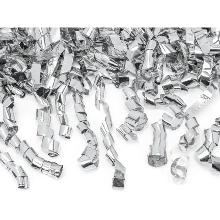 Tuba z serpentynami srebrny 60 cm Tuba z serpentynami srebrny 60 cm