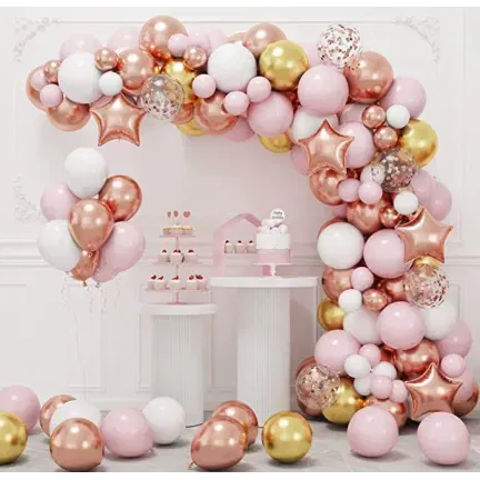 GIRLANDA BALONOWA różowo złota 143 elementy