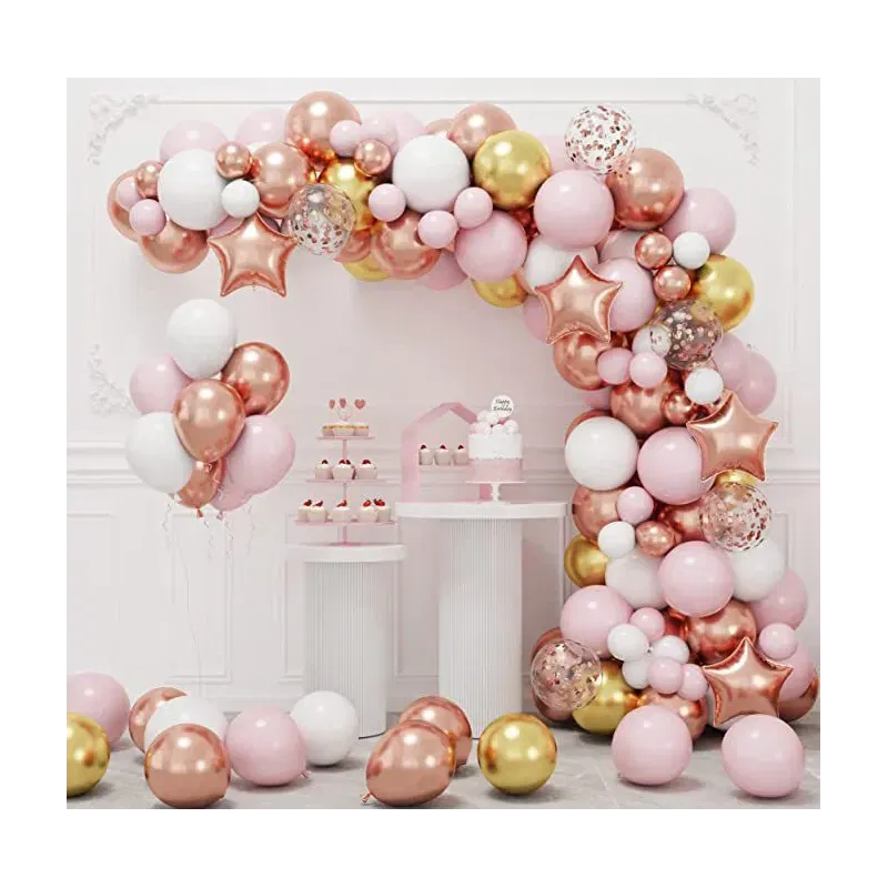 GIRLANDA BALONOWA różowo złota 143 elementy