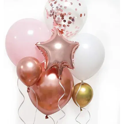 GIRLANDA BALONOWA różowo złota 143 elementy