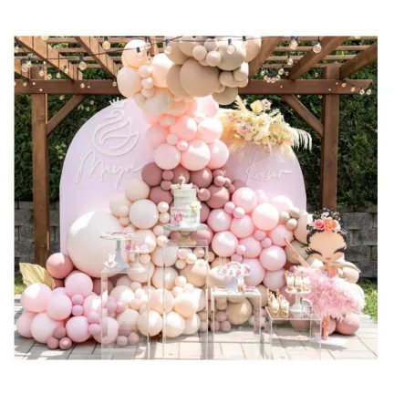 GIRLANDA BALONOWA różowo cielista 129 elementów