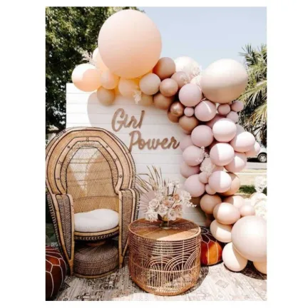 GIRLANDA BALONOWA różowo cielista 129 elementów