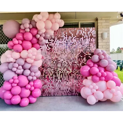 Panel dekoracyjny CEKINOWY różowy 30 x 30 cm