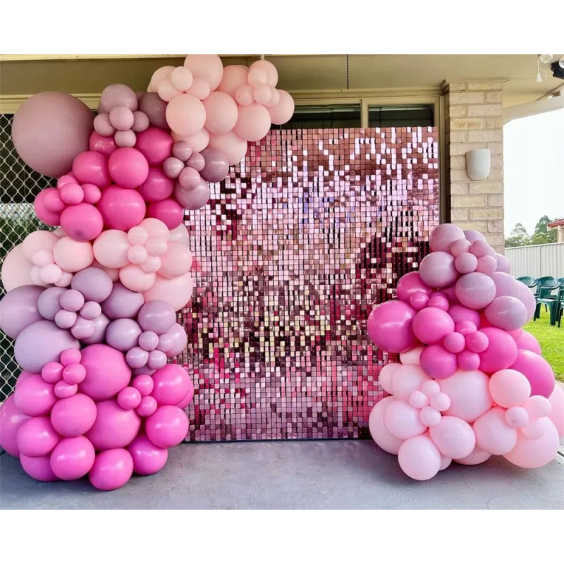 Panel dekoracyjny CEKINOWY różowy 30 x 30 cm