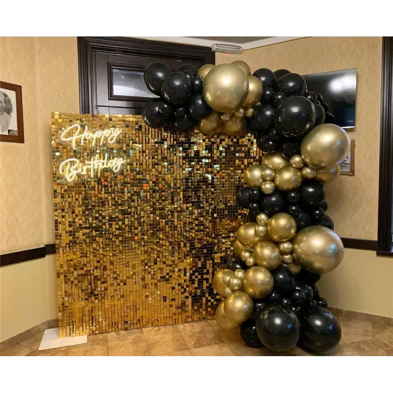 Panel dekoracyjny CEKINOWY złoty 30 x 30 cm