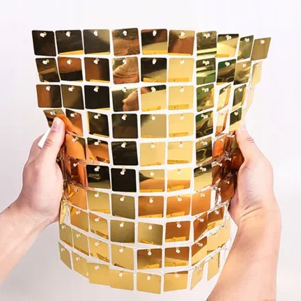 Panel dekoracyjny CEKINOWY złoty 30 x 30 cm