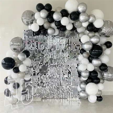 Panel dekoracyjny CEKINOWY srebrny 30 x 30 cm Panel dekoracyjny CEKINOWY srebrny 30 x 30 cm