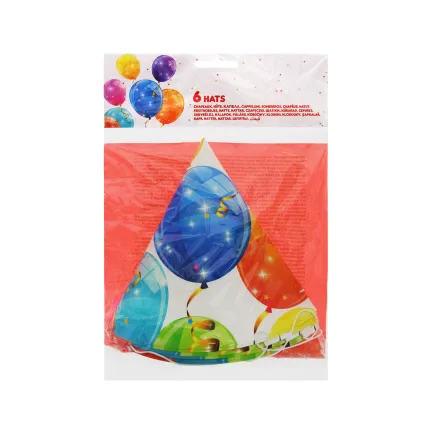 Czapeczki papierowe Sparkling Balloons, 6 szt.