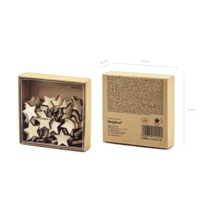 Drewniane konfetti Gwiazdki, 2x2, 50szt. Drewniane konfetti Gwiazdki, 2x2, 50szt.