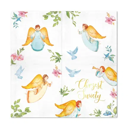 Serwetki na chrzest Anioły 10szt. Serwetki na chrzest Anioły 10szt.