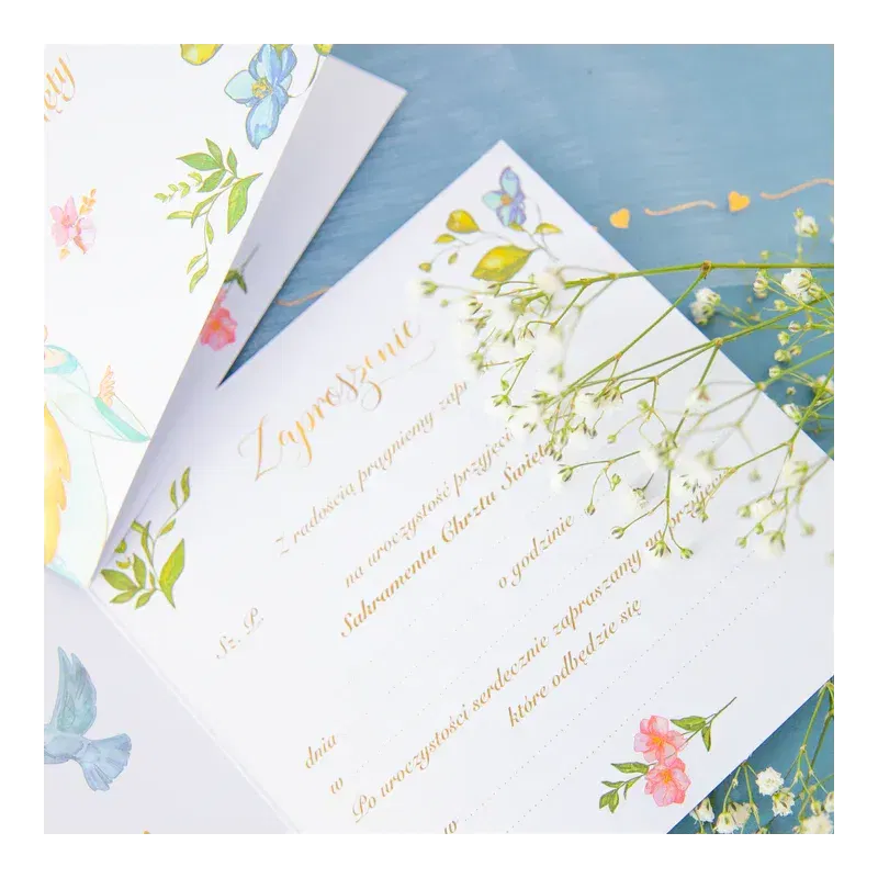 Zaproszenie na chrzest Anioły 10szt. 