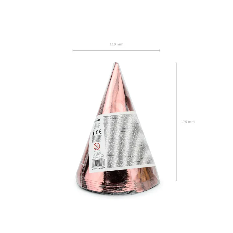 Czapeczki, różowe złoto, 16cm