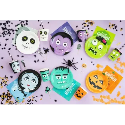 Talerzyk papierowy Halloween Monsters 7cali 6szt. Talerzyk papierowy Halloween Monsters 7cali 6szt.