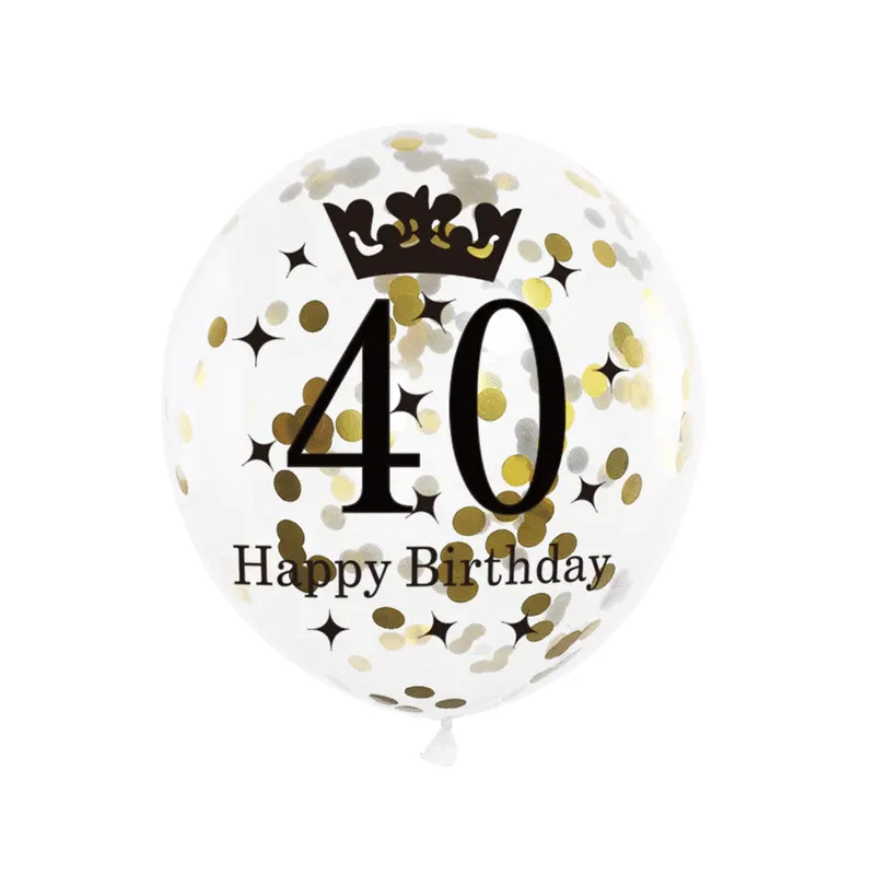 Zestaw balonów 40 urodziny z konfetti 12cali 6szt. Zestaw balonów 40 urodziny z konfetti 12cali 6szt.