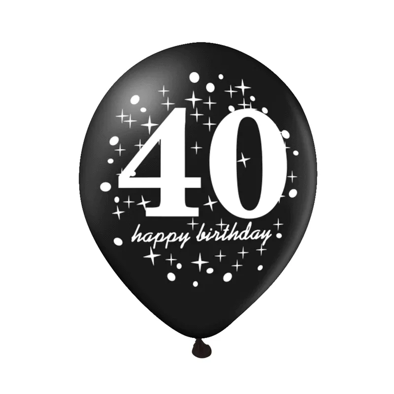 Zestaw balonów 40 urodziny z konfetti 12cali 6szt. Zestaw balonów 40 urodziny z konfetti 12cali 6szt.