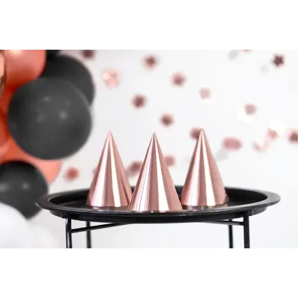 Czapeczki, różowe złoto, 16cm