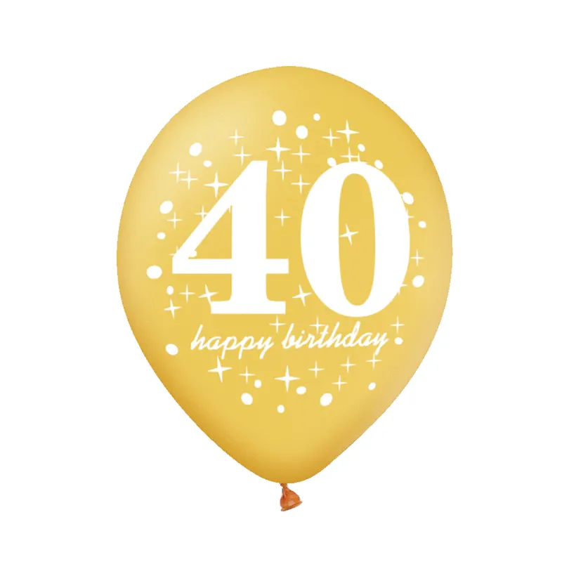 Zestaw balonów 40 urodziny z konfetti 12cali 6szt. Zestaw balonów 40 urodziny z konfetti 12cali 6szt.